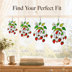 Strawberry & Ladybug Holographic Acrylic Suncatcher