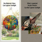 Colorful Floral Stained Glass Suncatcher