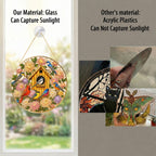 Birdhouse Birds Stained Glass Suncatcher
