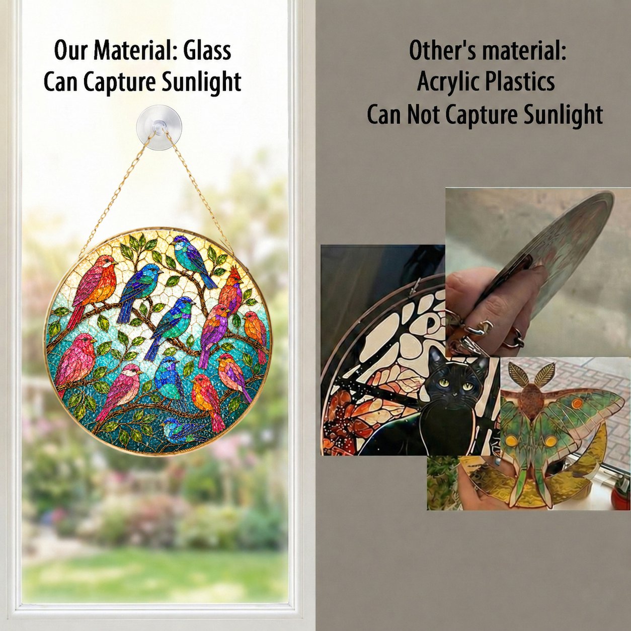 Songbirds Stained Glass Suncatcher