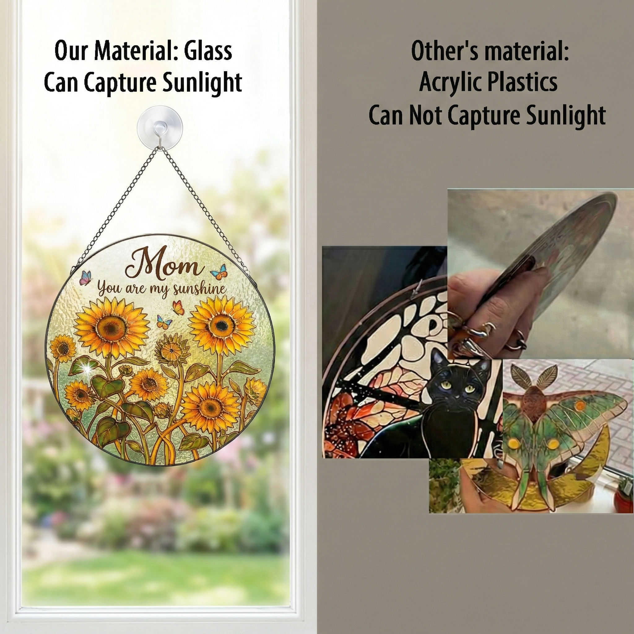 Mom Sunshine Stained Glass Suncatcher