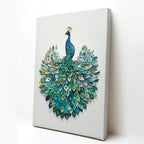 Peacock Canvas Wall Art Teal Blue Green Painting