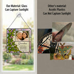 Personalized Grandma Photo Suncatcher – Thank You Grandma Floral Stained Glass Gift