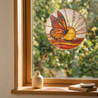Butterfly Sunrise Stained Glass Suncatcher