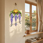 Stained Glass Hummingbird Suncatcher Window Hanging , Colorful Rainbow Window Decor