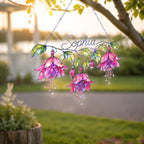Personalized Pink Fuchsia Flower Holographic Acrylic Suncatcher