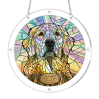 Golden doodle memorial puzzle suncatcher shown in two sizes for comparison
