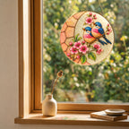 Bluebird & Cherry Blossom Stained Glass Suncatcher