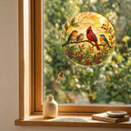 Cardinal & Songbirds Stained Glass Suncatcher