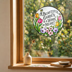 A Beautiful Garden Is a Work of Heart Stained Glass Suncatcher