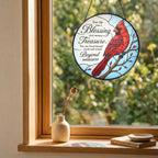 Cardinal Memorial "Your Life Was a Blessing" Stained Glass Suncatcher