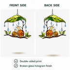 Snail & Leaf Umbrella Holographic Acrylic Suncatcher
