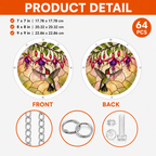 Product detail image showing front and back of hummingbird fuchsia flower acrylic jigsaw puzzle suncatcher