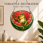 Watermelon Frog Holographic Acrylic Suncatcher