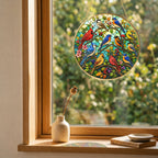 Garden Birds Stained Glass Suncatcher