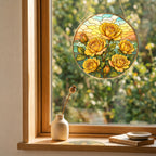 Red Rose Stained Glass Suncatcher