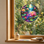 Lotus Flower Stained Glass Suncatcher