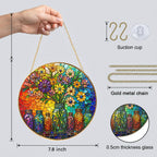 Colorful Floral Stained Glass Suncatcher