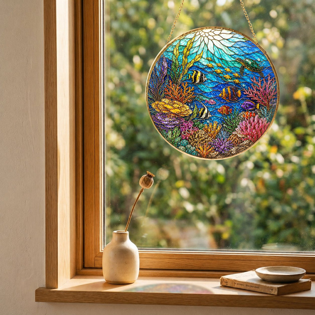 Under the Sea Stained Glass Suncatcher