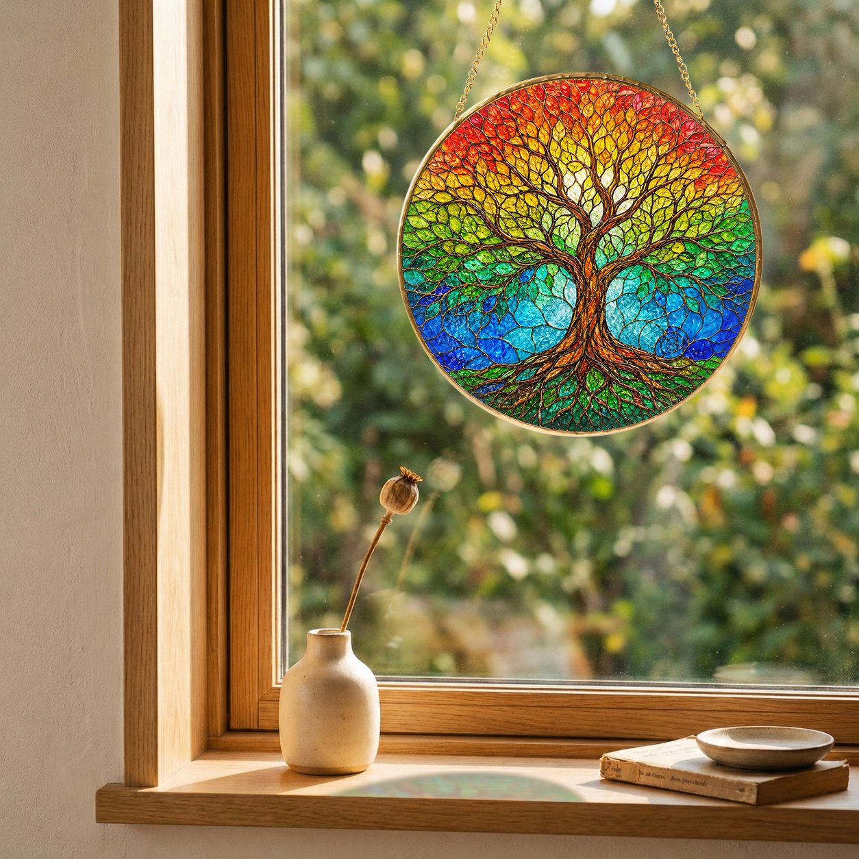 Tree of Life Stained Glass Suncatcher