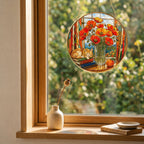 Red Poppy Stained Glass Suncatcher