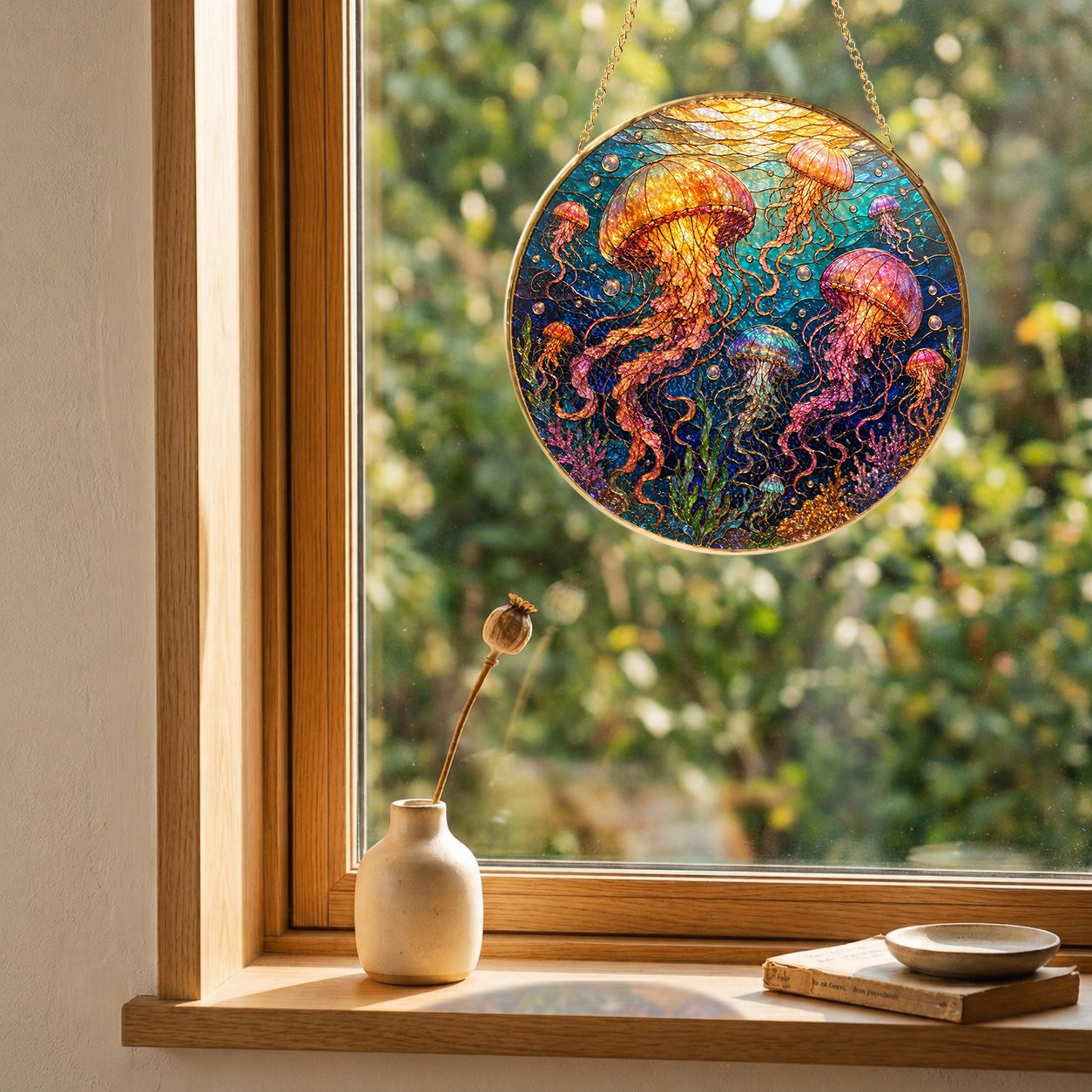 Jellyfish Stained Glass Suncatcher