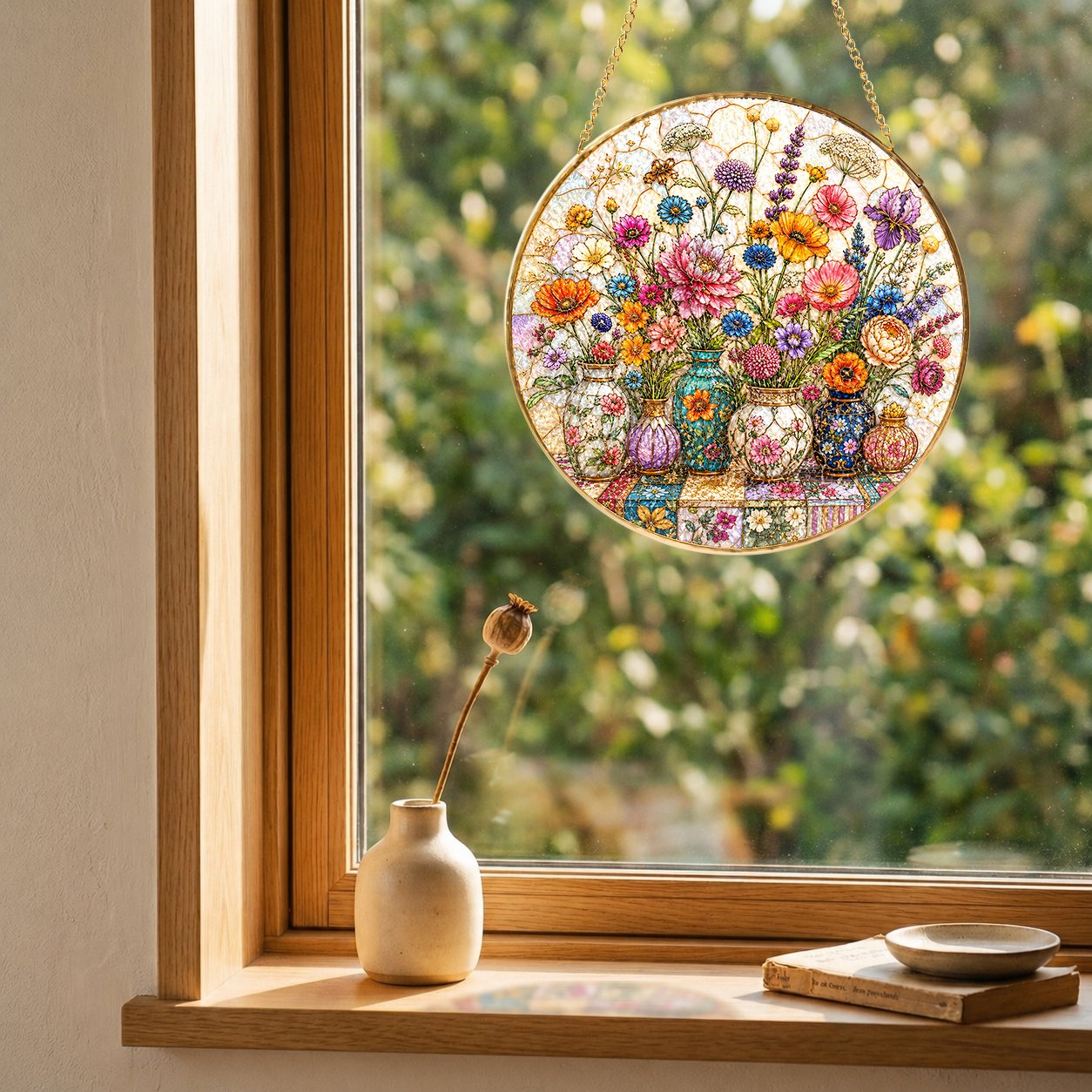 Wildflower Bouquet Stained Glass Suncatcher