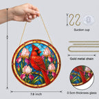Cardinal Stained Glass Suncatcher