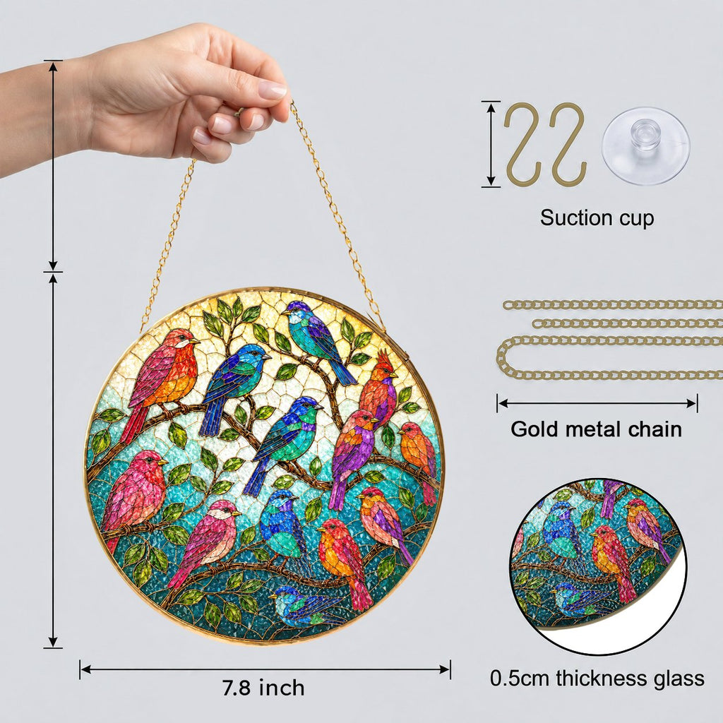 Songbirds Stained Glass Suncatcher