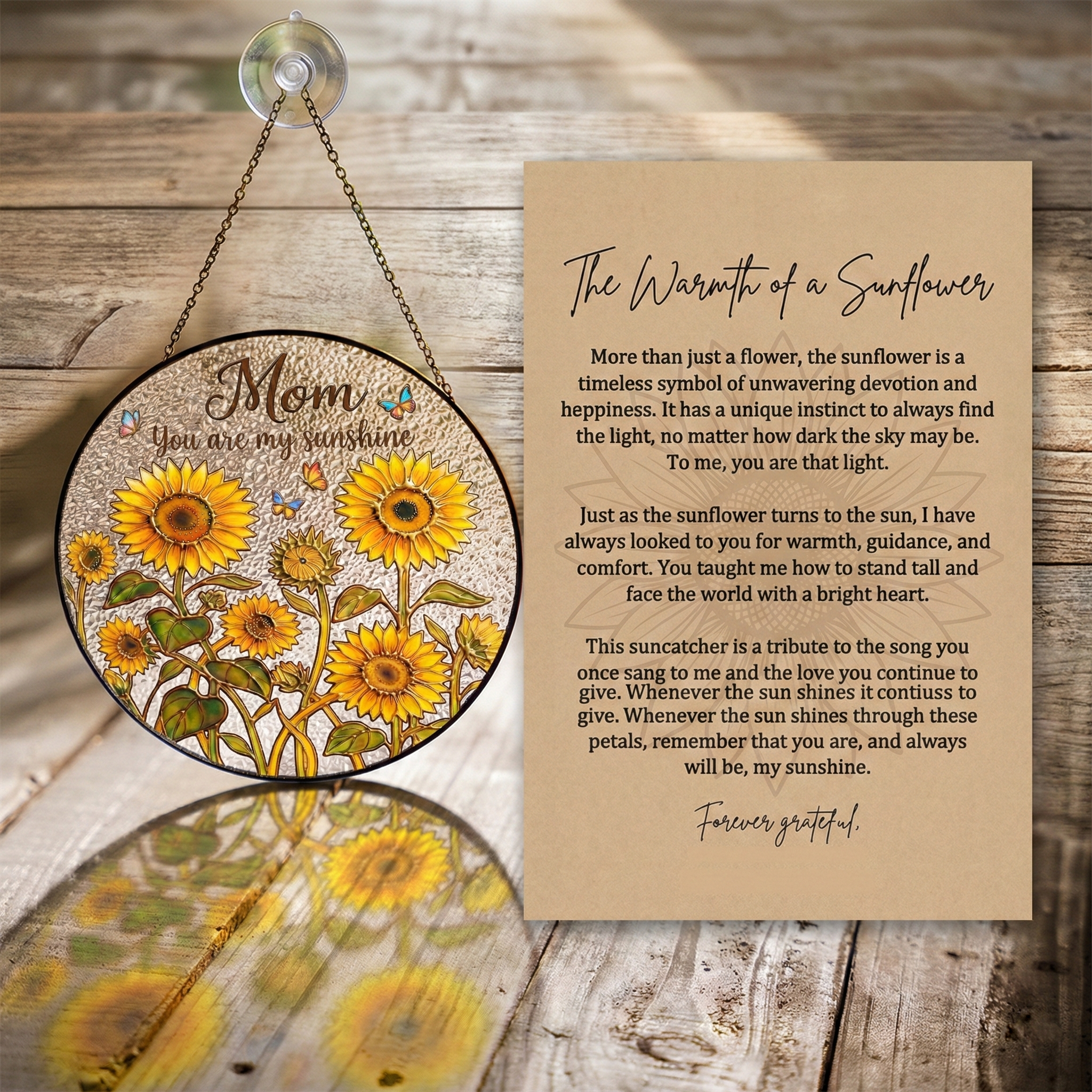 Mom Sunshine Stained Glass Suncatcher