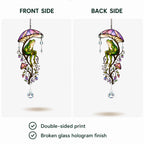 Frog & Mushroom Umbrella Holographic Acrylic Suncatcher