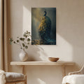 Peacock Canvas Wall Art Moody Peacock Painting
