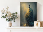 Peacock Canvas Wall Art Moody Peacock Painting