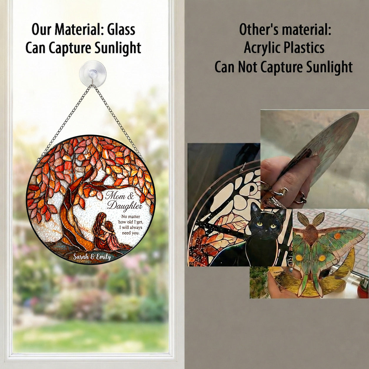 Tree of Love – Mom Stained Glass Suncatcher