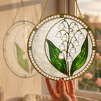 Lily of the Valley Pearl Stained Glass Suncatcher