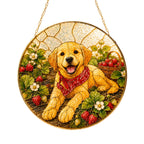 Personalized Strawberry Dog Suncatcher