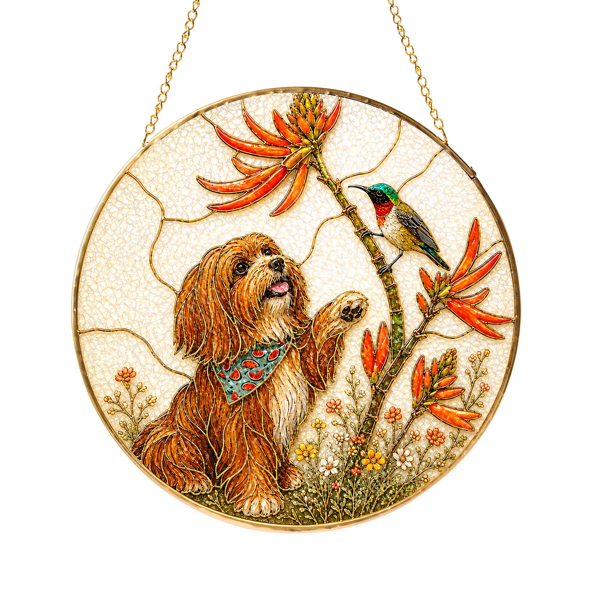 Personalized Dog & Hummingbird Suncatcher