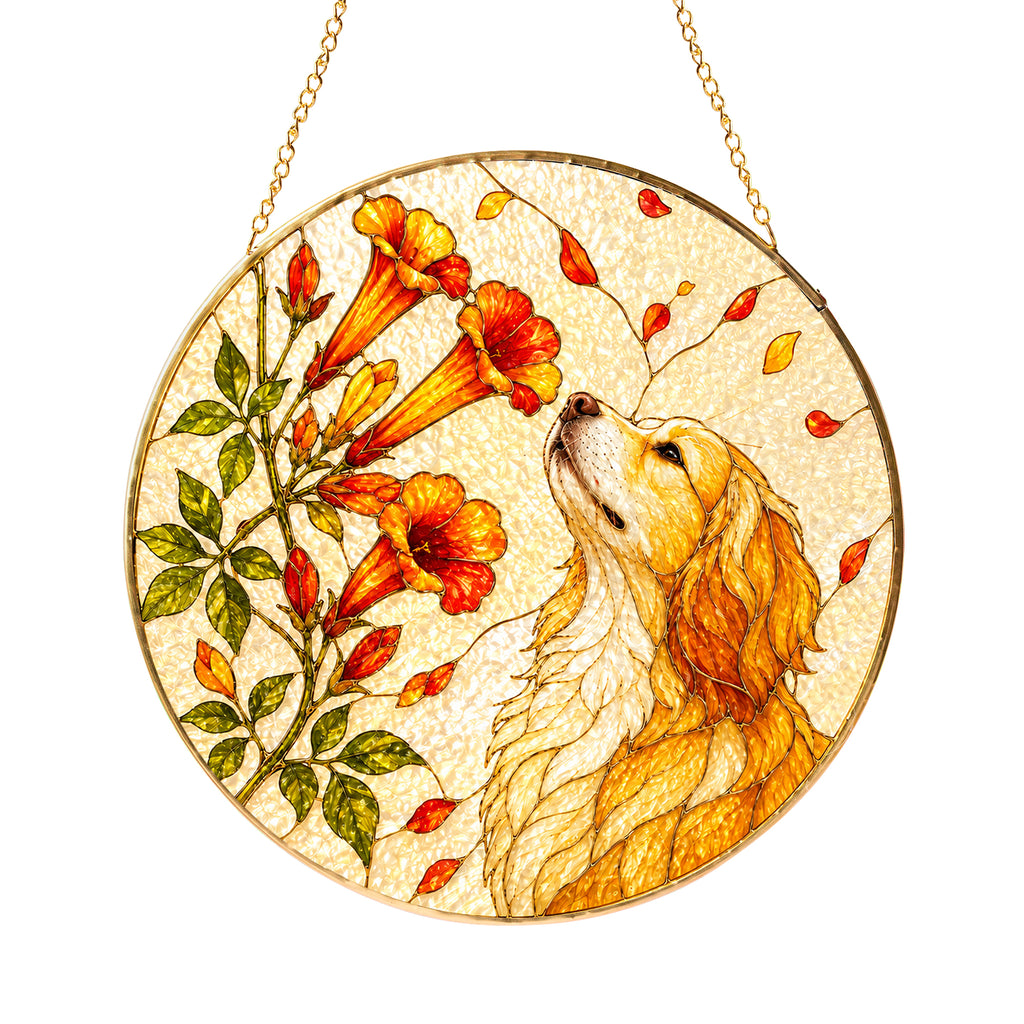 Personalized Dog & Trumpet Suncatcher