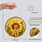 Golden Retriever Sunflower Suncatcher as window decor