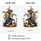 Scarecrow & Crow Holographic Acrylic Suncatcher