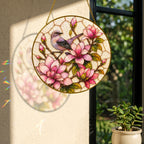 Mockingbird & Magnolia Stained Glass Suncatcher