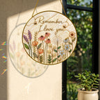 Personalized Wildflower Stained Glass Suncatcher – Remember I Love You