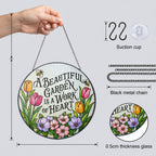 A Beautiful Garden Is a Work of Heart Stained Glass Suncatcher