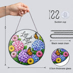 Live Laugh Love Floral Butterfly Stained Glass Suncatcher