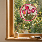 Pink Tulip Stained Glass Suncatcher