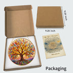 Autumn Tree of Life Stained Glass Suncatcher