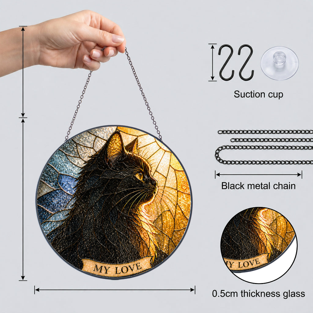 Black Cat Memorial Suncatcher gift idea