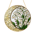 Lily of the Valley Stained Glass Suncatcher – Crescent Moon