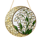 Lily of the Valley Stained Glass Suncatcher – Crescent Moon