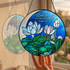 Personalized Memorial Suncatcher – Look For Me In The Moonlight Lotus Stained Glass